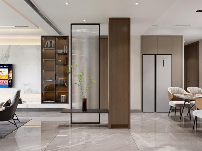 现代客餐厅3D模型下载